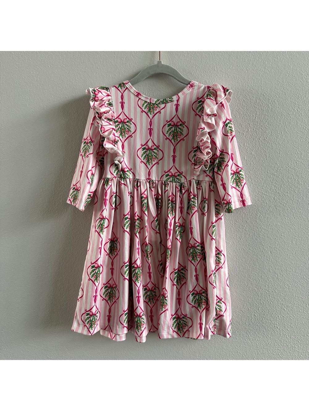 Mila & Rose - Merry Mistletoe 3/4 Sleeve Ruffle Twirl Dress